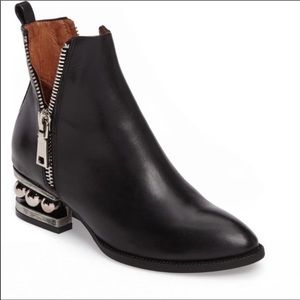 Jeffrey Campbell Rare Boone Ball Bearing Black Ankle Booties Size 6